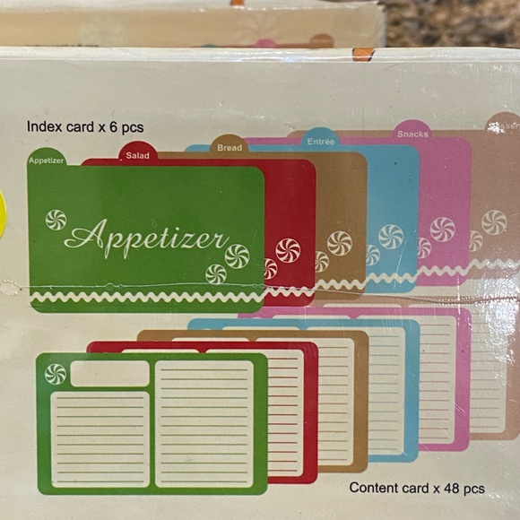 2 Christmas Holiday Recipe Box 6 Index & 48 Blank Recipe Cards Gingerbread House - Picture 2 of 6